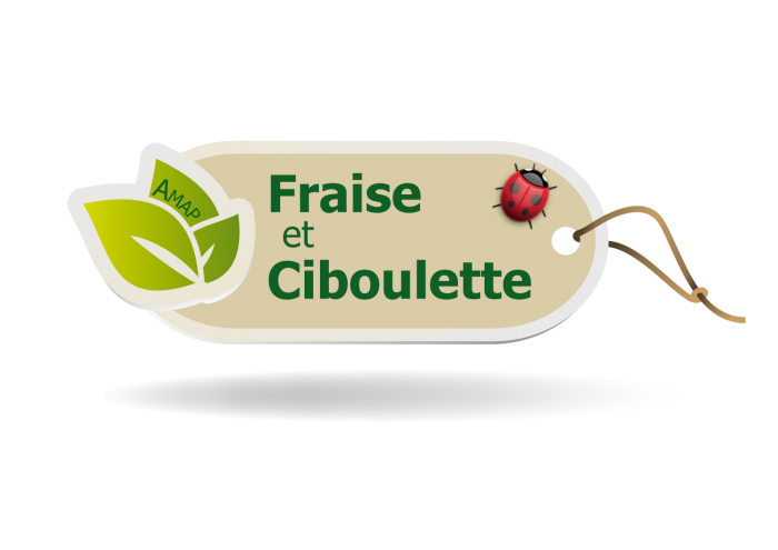 Logo choisi au final pour l'association AMAP Fraise et Ciboulette de Mouroux, Seine-et-Marne