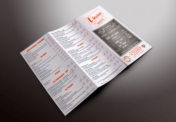 Carte menu du restaurant l'Uzine (Coulommiers)