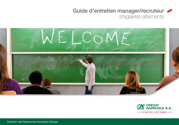 brochure du guide 2014 du manager-recruteur réalisée pour le compte des ressources humaines du Groupe du Crédit Agricole-COUVERTURE