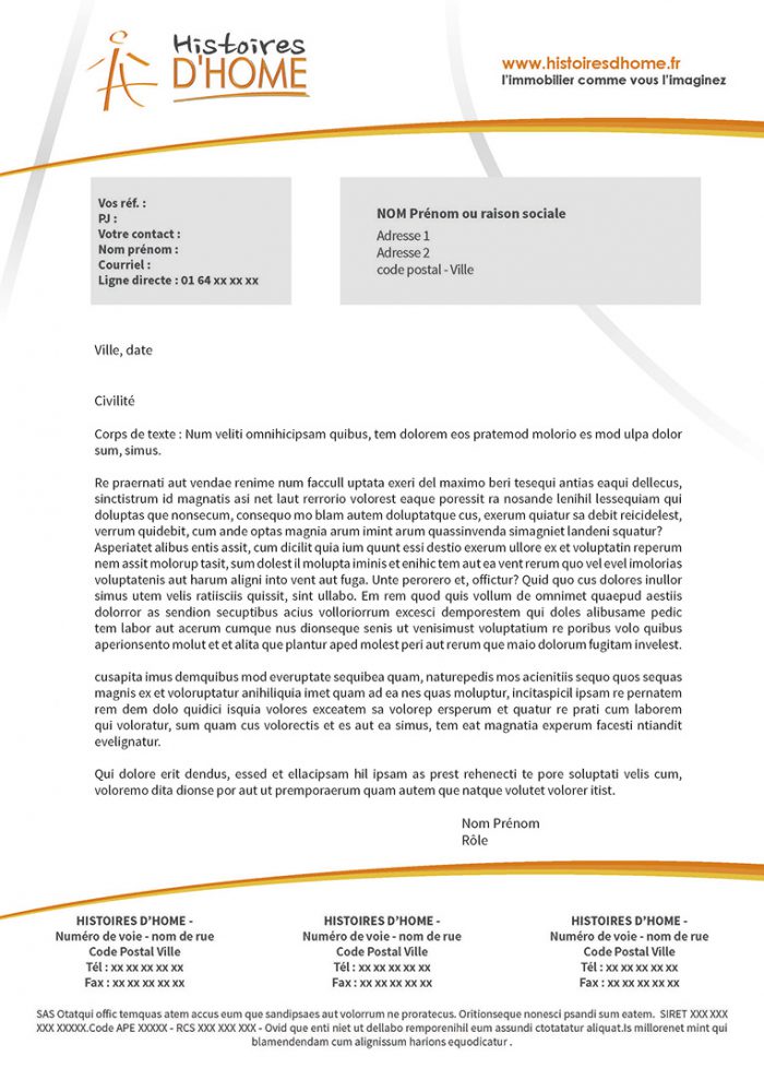 Histoire d'Home exemple de lettre
