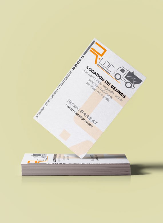 Mise en situation de la carte de visite de la société R-loc
