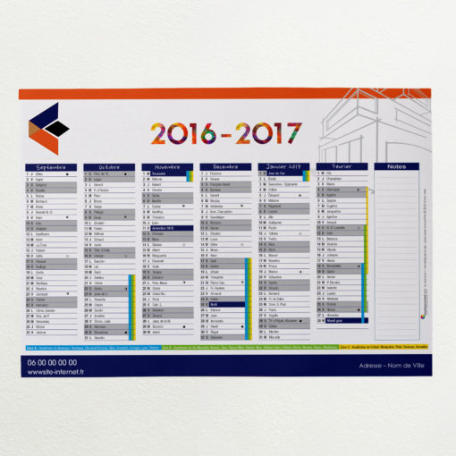 Prototype de calendrier personnalisable 2016
